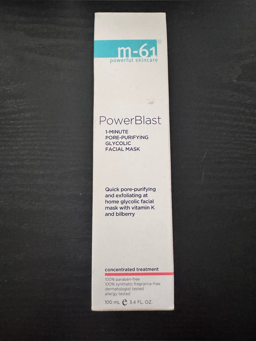 NIB m-61 PowerBlast Glycolic Facial Mask 3.4 oz | 1-Minute Pore Purifying